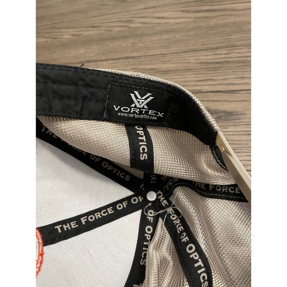 Chevrolet American Flag Blue Tan Hat Trucker Tacky Back Adjustable Cap EUC LNC - Picture 8 of 8